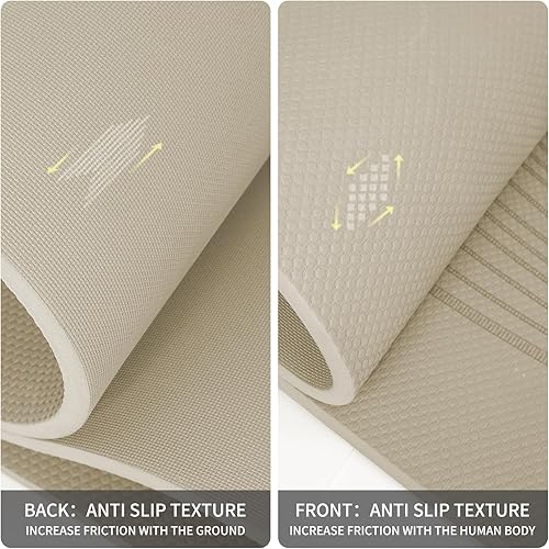 Miniatura 5 de Tapete de yoga grande de 72 x 36 x 0.4 pies, ancho extra y grueso, cómodo, antideslizante, ideal para todo el suelo, para estirar, estudio de yoga