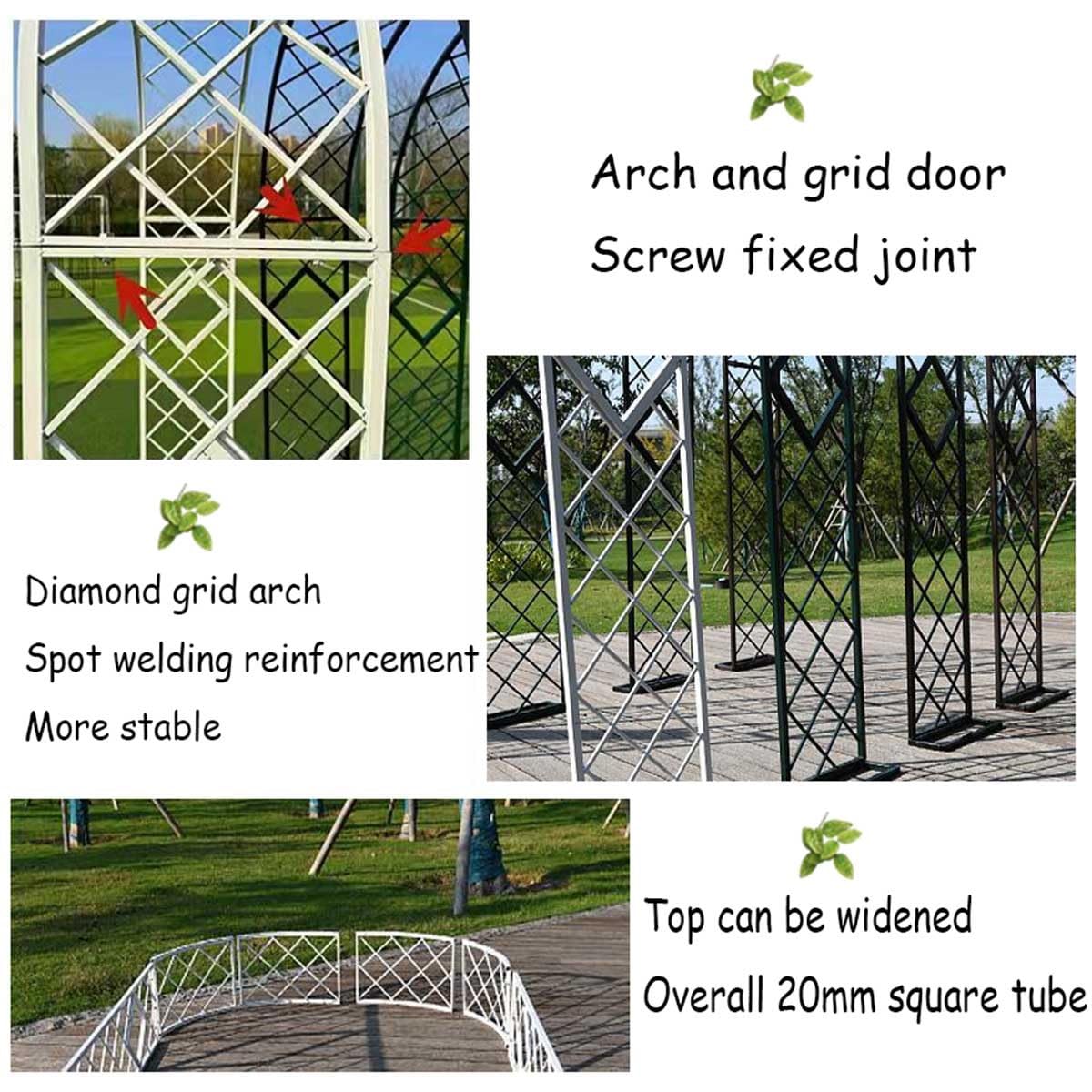 Arco per Rampicanti Arco per Rose da Giardino Arco di Nozze Pergolato da Giardino per Interni ed Esterni 140/180/260/300cm Larghezza Arco Sostegno Pianta Rampicante(300x230cm)