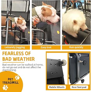 Dog Treadmill for Large Dogs, Doggy Treadmill, Dog Treadmill for Medium Dogs, Pet Running Machine for Small & Medium Dogs Exercise, Indoor Treadmill