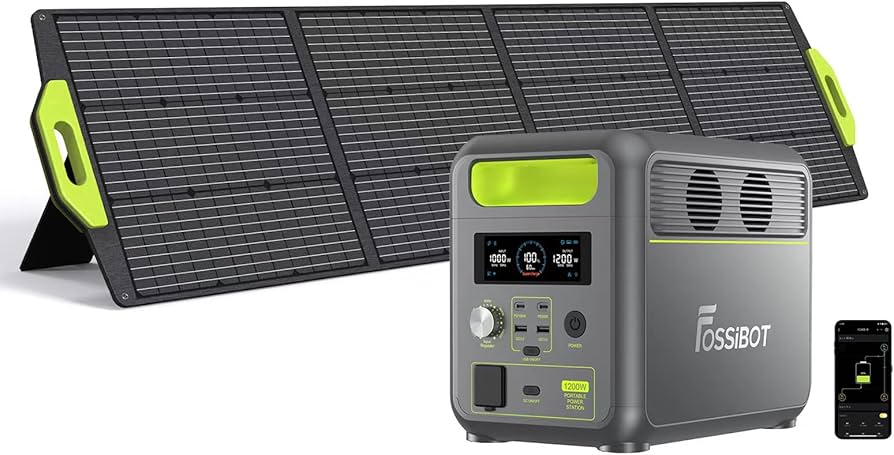 新品 FOSSiBOT F1200 ポータブル電源 1200W FOSSiBOT F1200 + SP200 | Solar Generator Kit