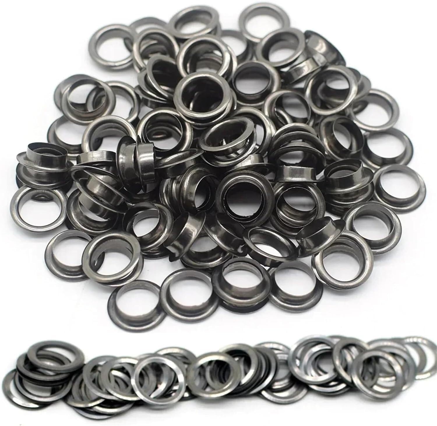 Metal Eyelets Grommets,1000sets for Clothing 8mm 10mm 12mm 14mm with Washers for Fabric for PU Leather/Belt/Shoes/Crafts(14mm Black)