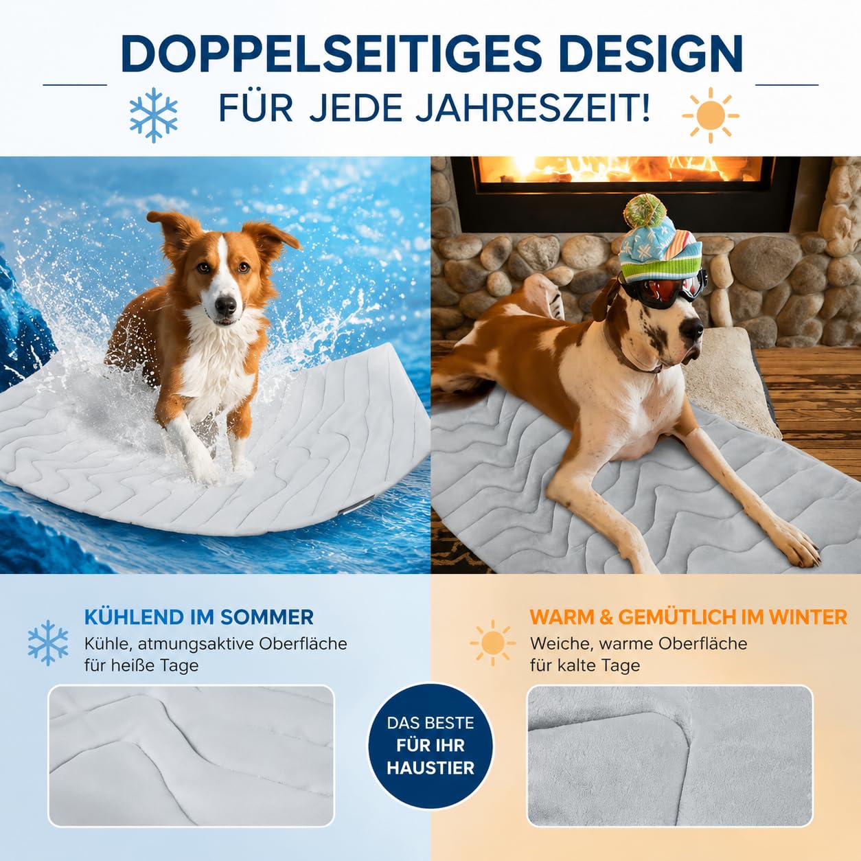DZ'HUE Pfotenchill KüHlmatte, Pfotenchill - Die Innovative KüHlmatte FüR Hunde, SelbstküHlende KüHlmatte FüR Hunde, HäLt Ihn 6+ Stunden KüHl, FüR Sommer, Auto, Garten & Reisen (Gray-a,M: 36 * 23 in)