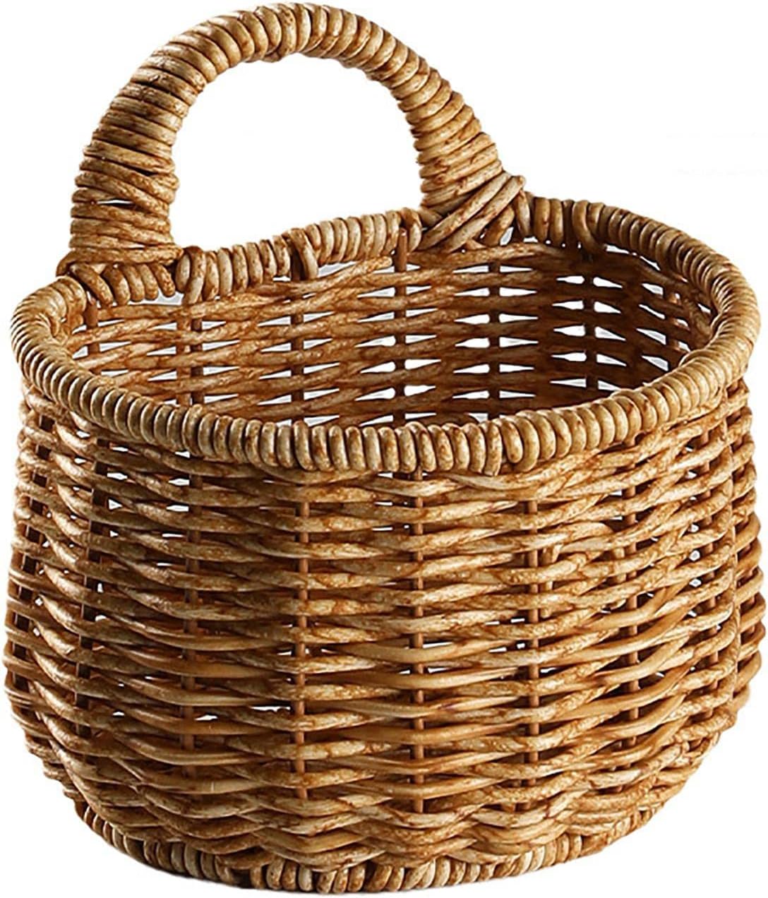 JINGLING Cestas de Almacenamiento de Colgantes - Organizador de Almacenamiento de Mimbre Tejido con asa para Colgar, Organizador de cestas de Colgantes de Pared, decoración del hogar para Plantas