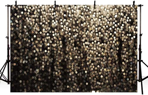 Miniatura 7 de Telón de fondo dorado y negro con puntos Bokeh para fiesta de cumpleaños, fotos, cabina de fotos, baile, boda, vintage, puntos abstractos con