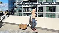 Vista 3 de Mount Plus Camión de mano plegable A3, carrito de mano plegable de 6 ruedas con 2 cuerdas elásticas, carrito de equipaje portátil de 500 libras