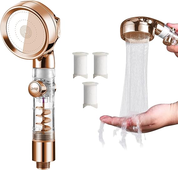 propeller driven handheld shower head