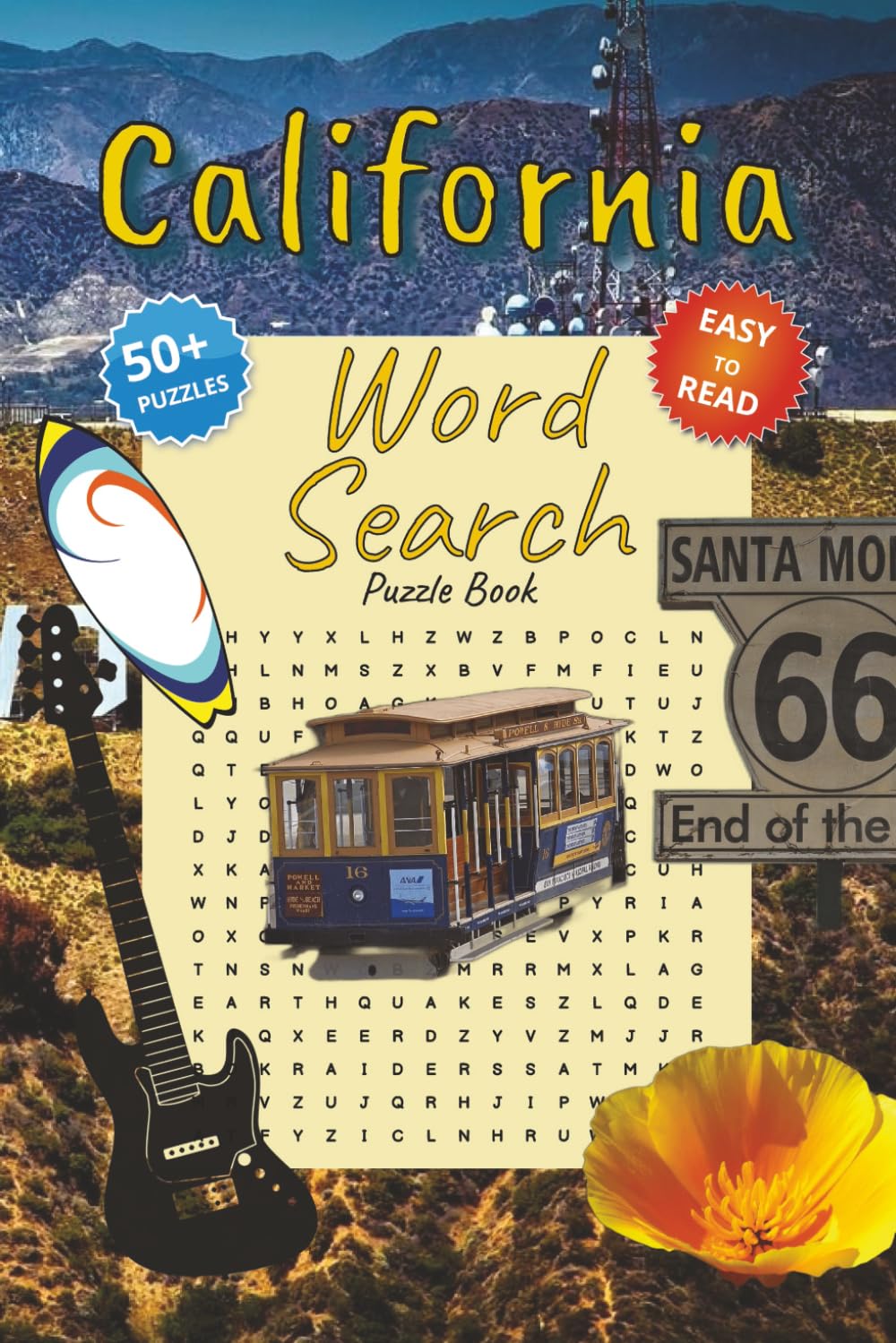 California Word Search Puzzle Book: Word Searches with Easy to Read Print about Californian Culture, Events, Regions, and more │6x9 inches, 123 ... │Gift for Vacations, Holidays and Free Times
