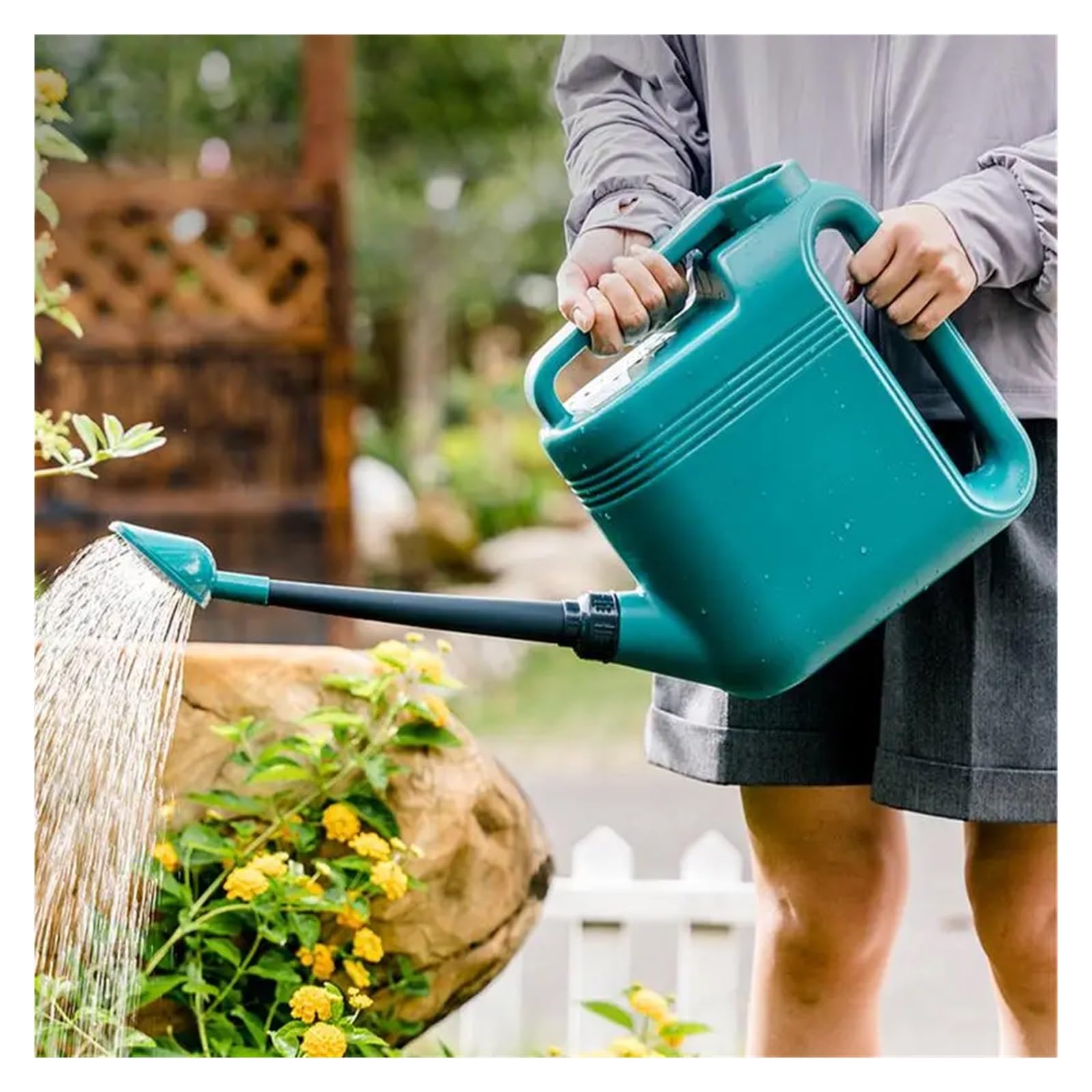 Arrosoir Arrosoir for Plantes Solution d'arrosage extérieur Anti-Goutte Grand arrosoir for Fleurs de Jardin avec Deux poignées et pommeau de Douche pour pour Usage Domestique(White)