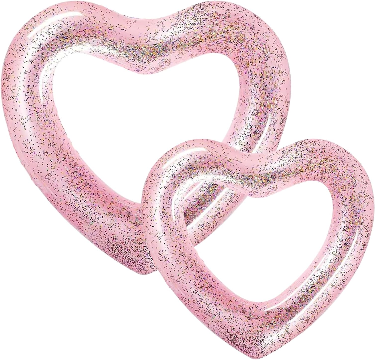 2Pcs Inflatable Swim Ring for Adult Swimming Rings,Inflatable Rubber Ring Pool Floats Transparent Floating Ring Swim Tube Rings for Girl Women Men Beach Summer Pool Party