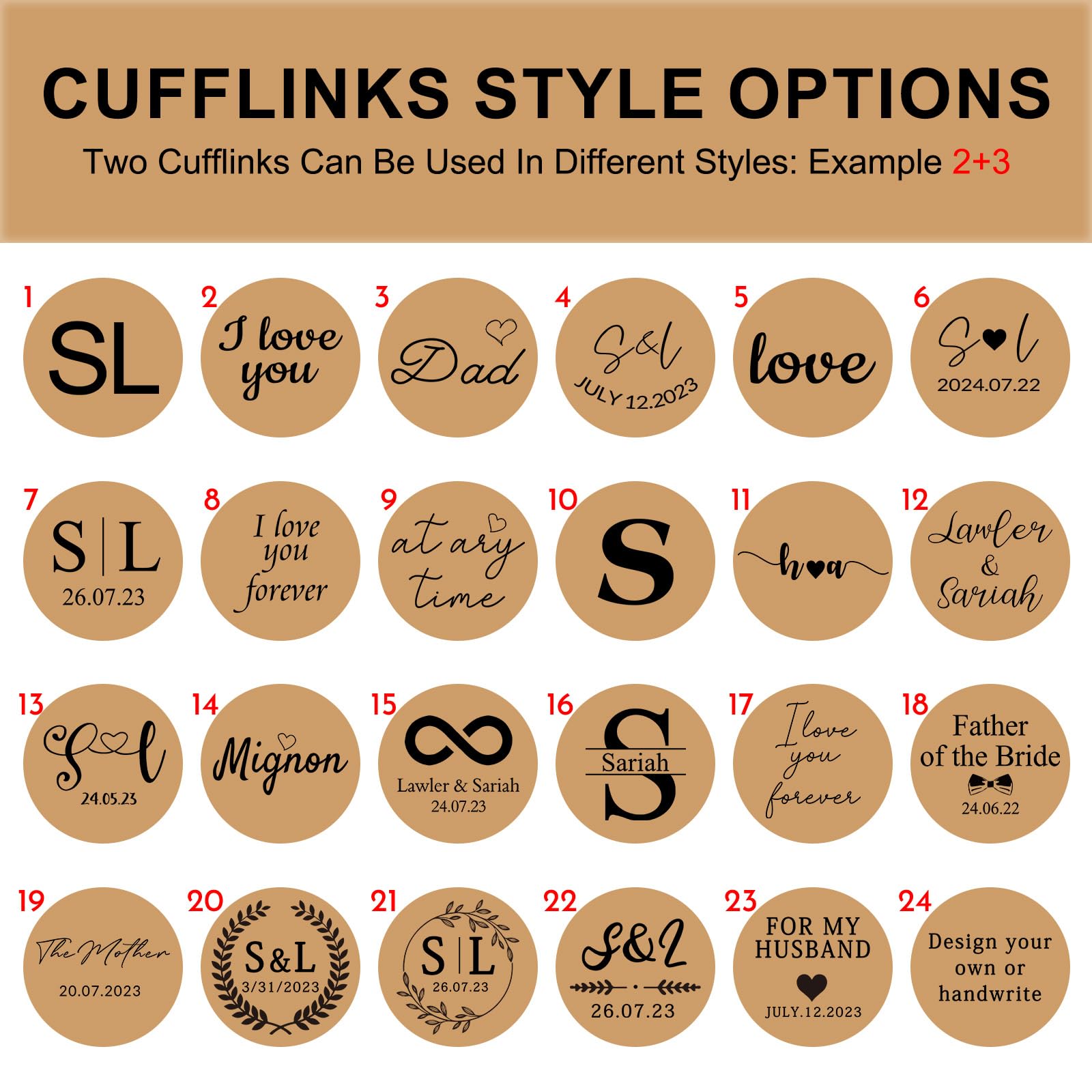 Custom Cufflinks for Men Gift Personalized Engraved Cuff Links Tie Clip Set with Engraved Wood Box Customized Wedding Cufflinks Jewelry Gift for Groom Father's Day