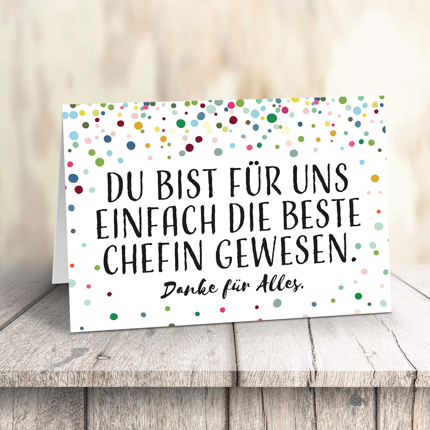 XXL Abschiedskarte A4 Konfetti Bunt - Wir Werden DI Produktbild-Vorschau 3