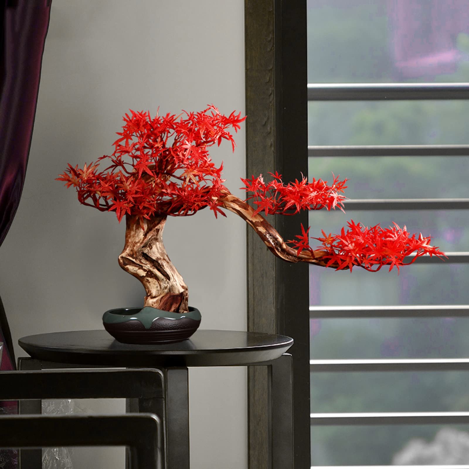 カエデの葉飾り人工植物盆栽 紅葉 人工樹木 人工観葉植物 フェイク