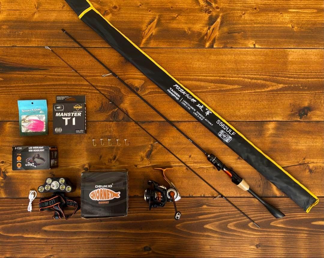 新品未使用　アジングセット　アジングロッド　スピニングリール　5ft6inch 未使用 アジングセット アジングロッド スピニングリール 5ft6inch