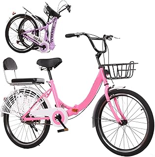 20/22/24/26-inch Folding Bike Adult Bike, 7-Speed Foldable Bicycle, Adjustable Height Compact Road Bikes for Adult Men Women