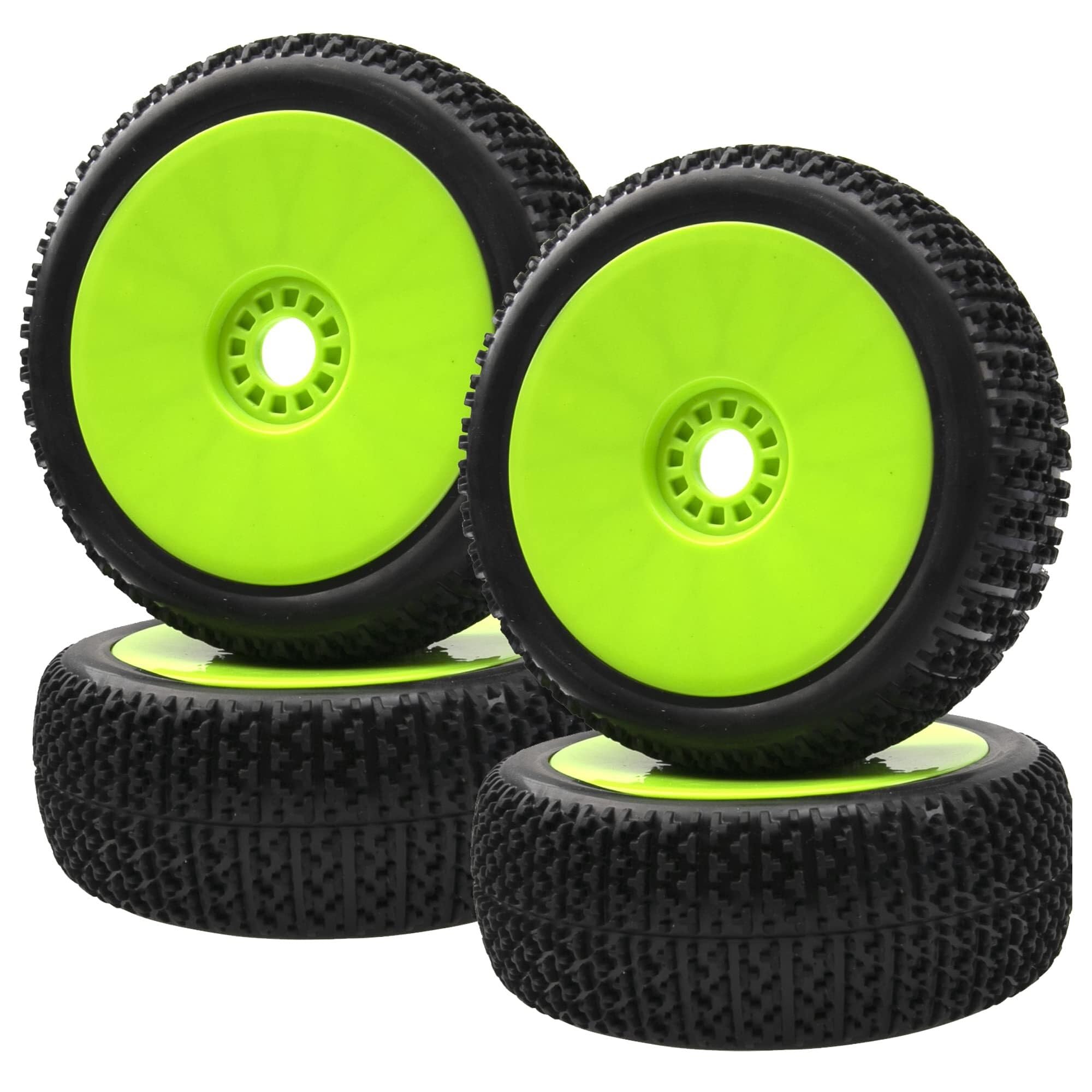Pneus en Caoutchouc for Buggy RC OD 4.52 "1/8, avec Jante en Plastique, Hexagonal de 17mm, Compatible avec Les Voitures Tout-Terrain à échelle EXC TRX