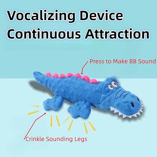Miniatura 4 de atcryih Dog Companion - Juguete para perros de cocodrilos indestructibles y robustos para masticadores pesados, juguetes de peluche irrompibles para