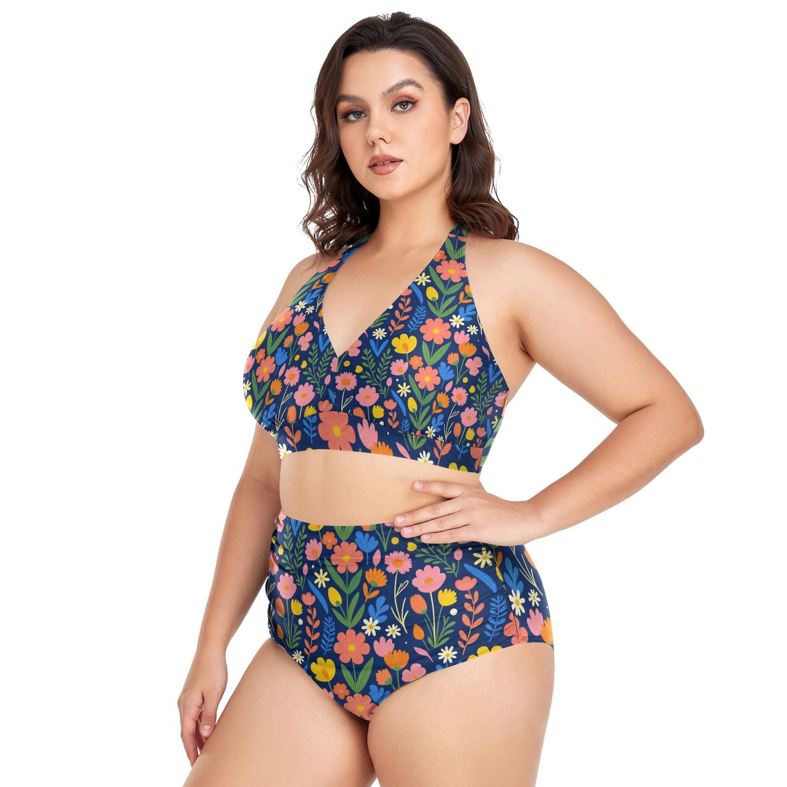FRODOTGV Curvy damskie dwuczęściowe zestawy kąpielowe L-4XL
