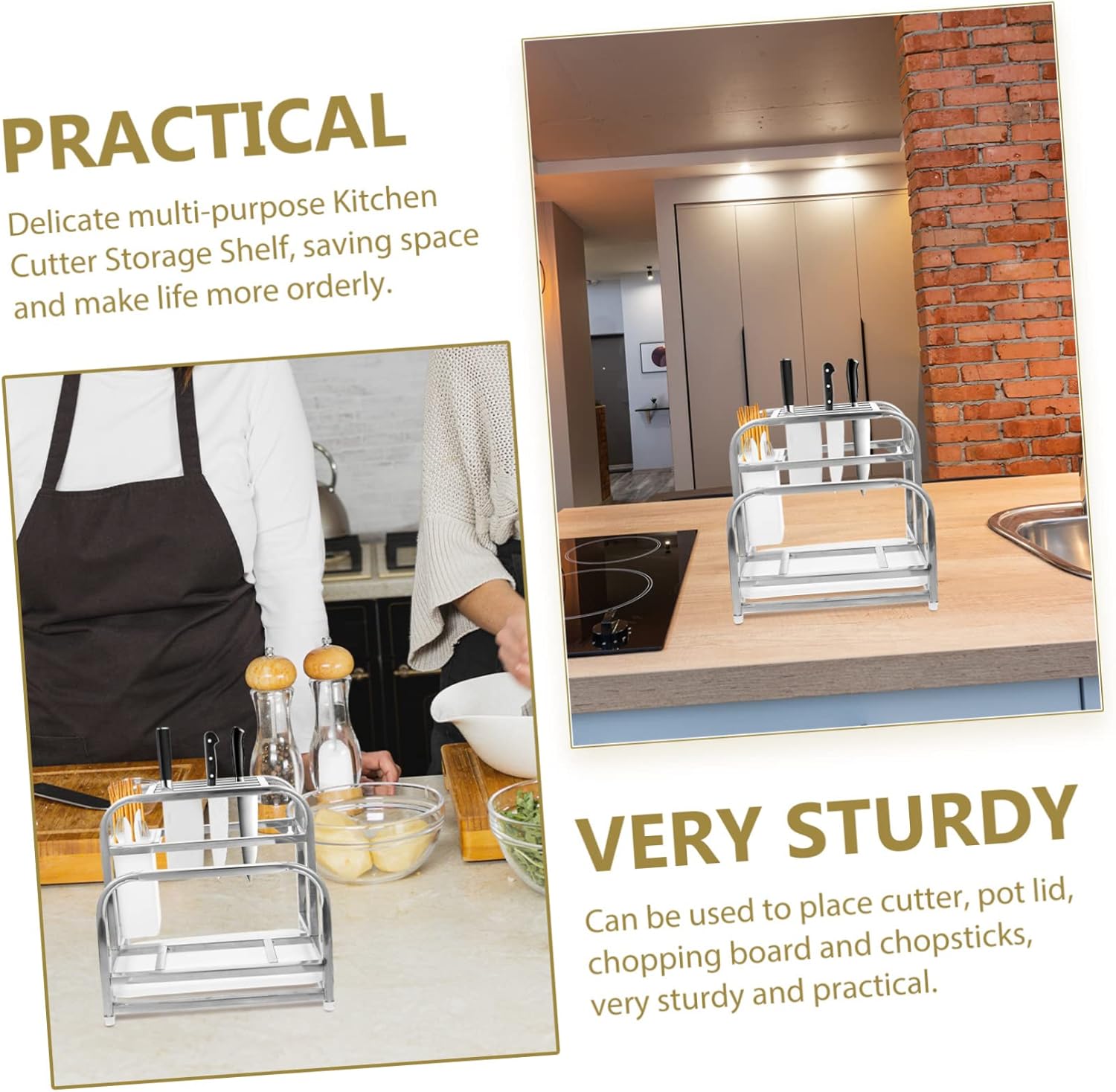 Multi Function Kitchen Storage Holder Cutter and Chopstick Organizer with Spacious Design for Home Kitchen Tools and Utensils