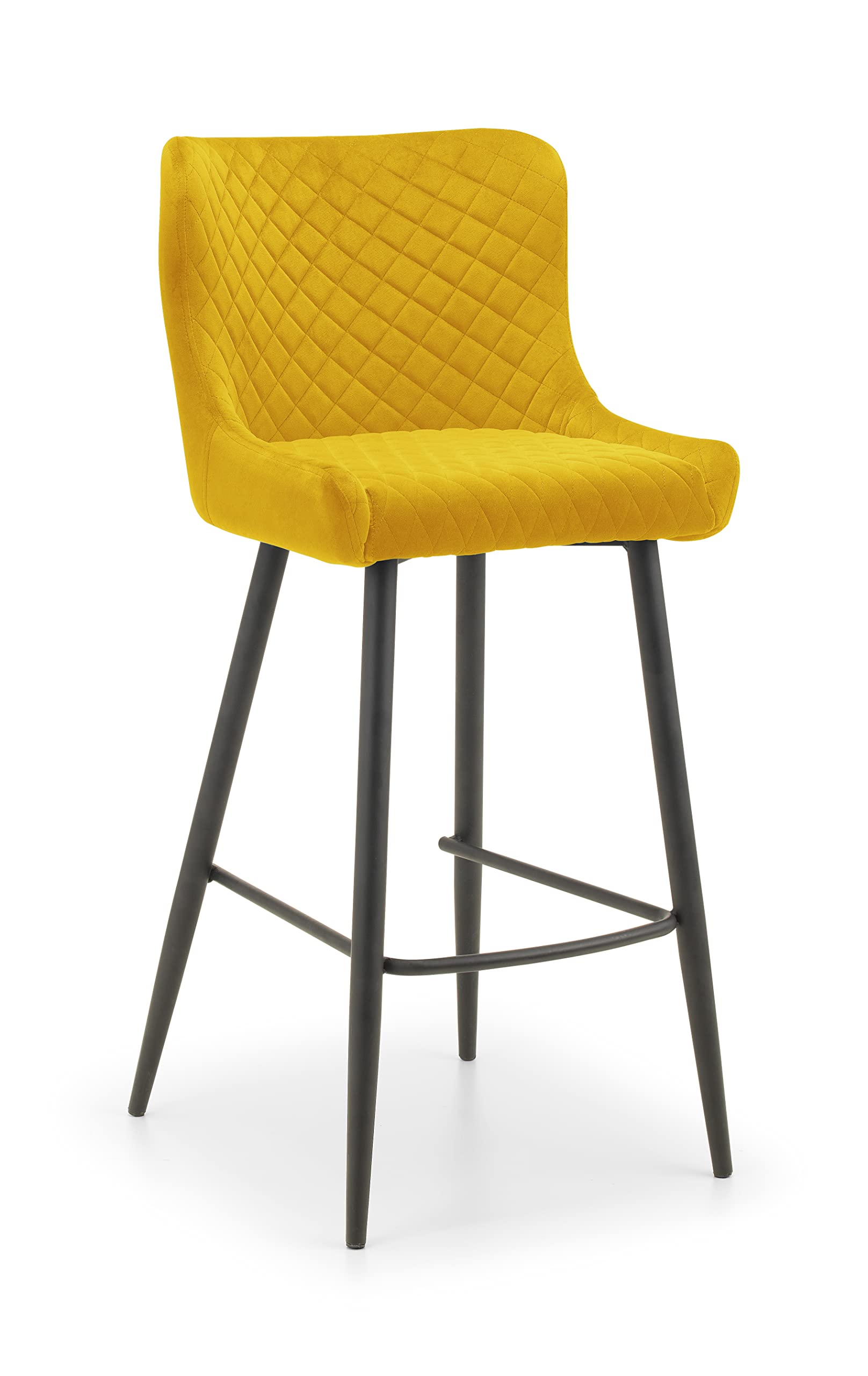 Julian Bowen Luxe Bar Stool - Mustard/Black Stools