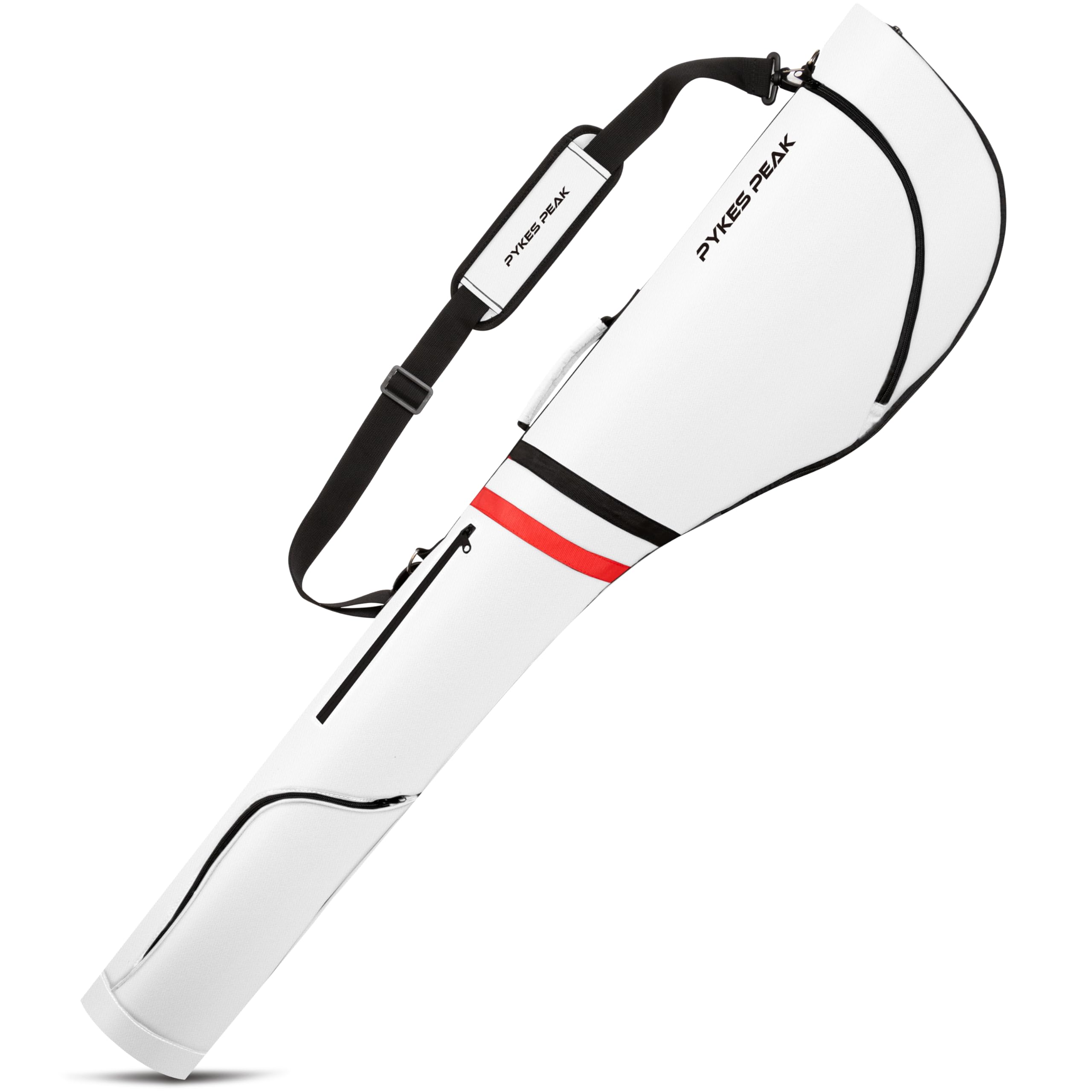 PYKES PEAK Golf Club Case | Foldable Design for 47” Clubs | Fits 10 Clubs | Waterproof Pocket | Ideal for Driving Range & Practice | White | Designed in Japan