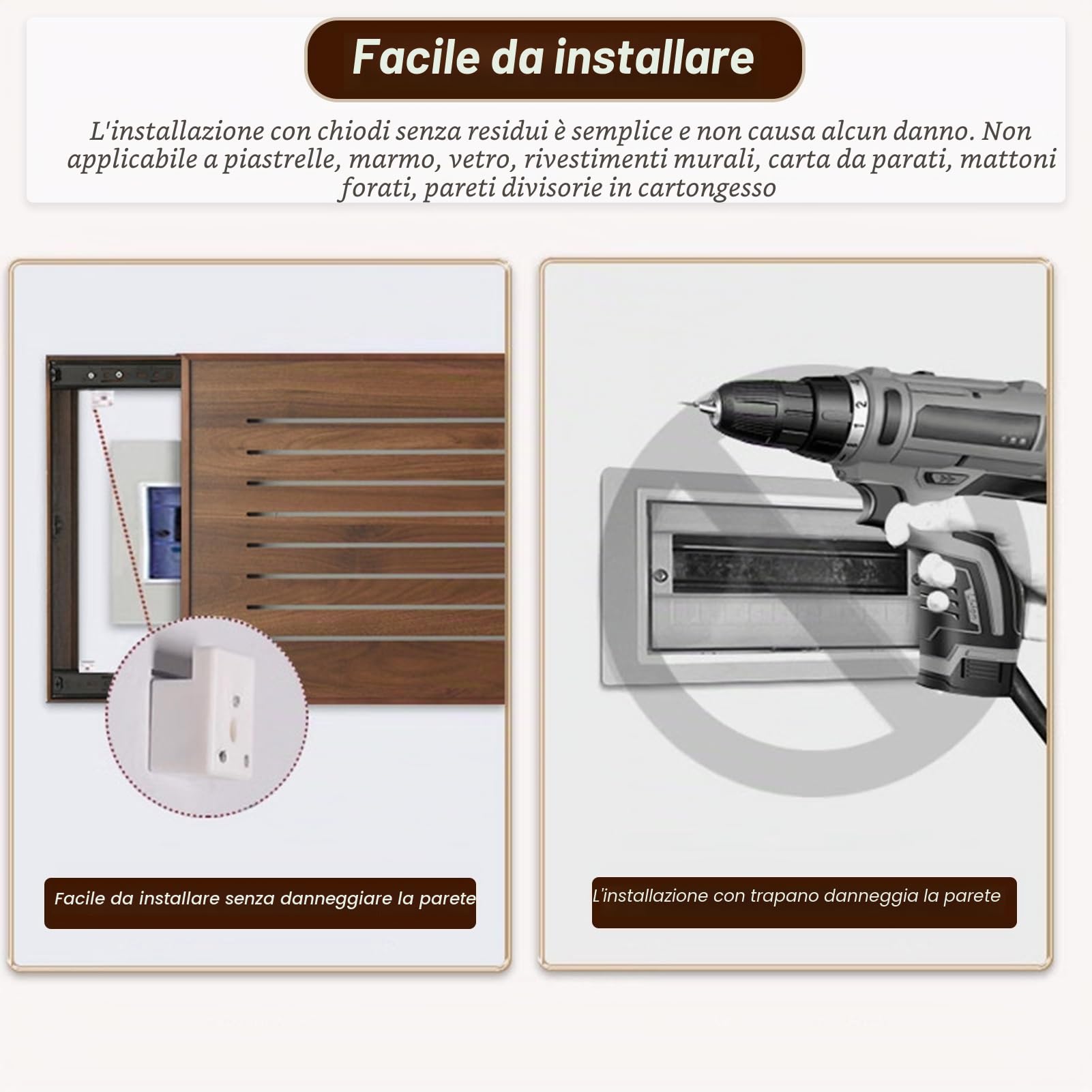 Copri Quadro Elettrico Coperchio per Quadro Elettrico, Copertura Decorativa Scatola Dei Fusibili, Pannello A Scomparsa Interruttori Automatici A Pressione.(Left Walnut,40x30cm/16x12in)
