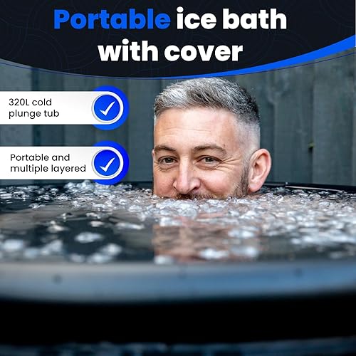 Miniatura 10 de The Cold Pod - Bañera de hielo para atletas bañera de inmersión fría al aire libre con cubierta, capacidad de 116 galones, piscina de inmersión