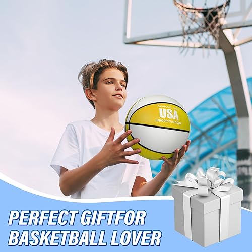 Miniatura 7 de Lenwen Baloncesto de goma de 12 piezas de baloncesto a granel de tamaño oficial con bomba para práctica de juego, entrenamiento de calle, regalo