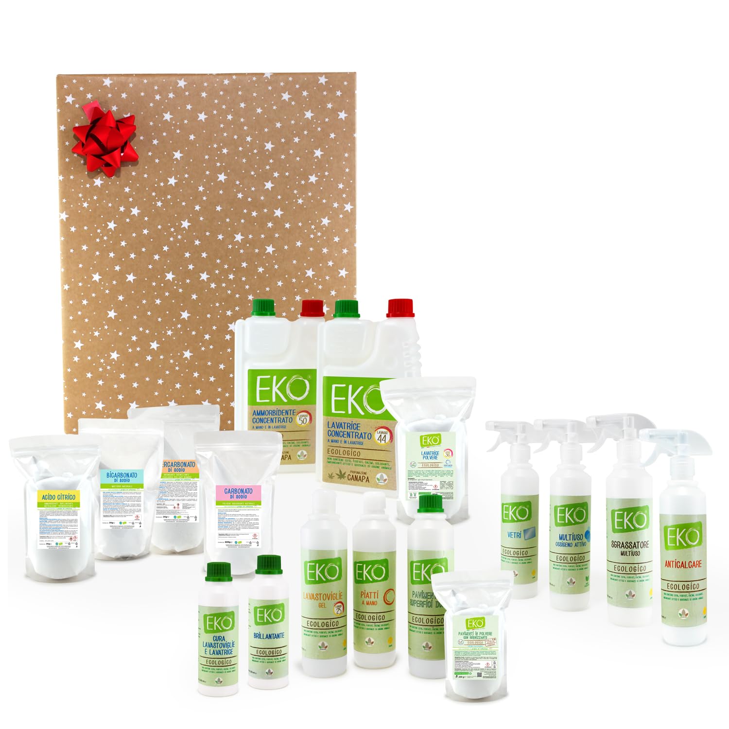 EKO Detersivi Ecologici per la Pulizia della Casa, Idea Regalo Natale - Eko Box Completo (Bucato Canapa)