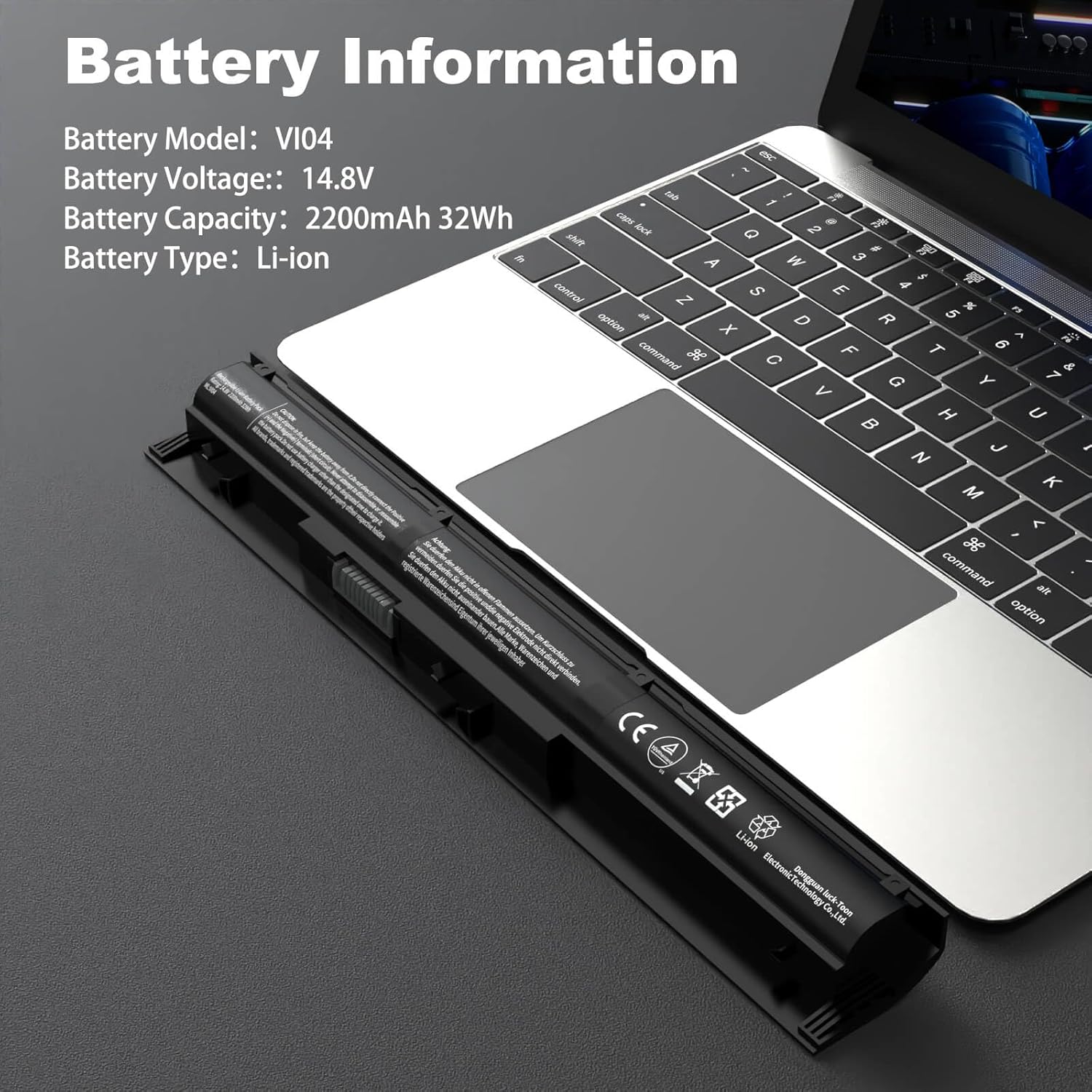 VI04 Battery for Hp Spare 756478-422 756743-001 756478-851 756745-001 756744-001 756479-421 756478-421 VI04041 VI04XL V104, ProBook 450 G2 440 G2, Pavilion 15-P011na 15-P165sa, Envy M7-K111D