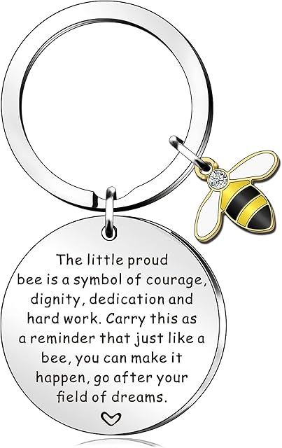 QMVMV Bee Gifts Bee Keyring for Women Men Daughter Son Honey Bee Gifts Colleague Leaving Gifts Keyring Coworker Appreciation Gift Goodbye Farewell Gift Bee Lover Gift for Family Friends