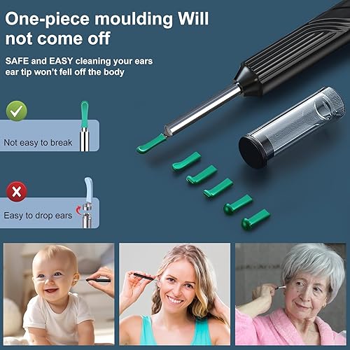 Miniatura 7 de Herramienta de eliminación de cera de oído con 8 piezas, limpiador de oídos con cámara, eliminación de cera de cámara de oído con cámara de