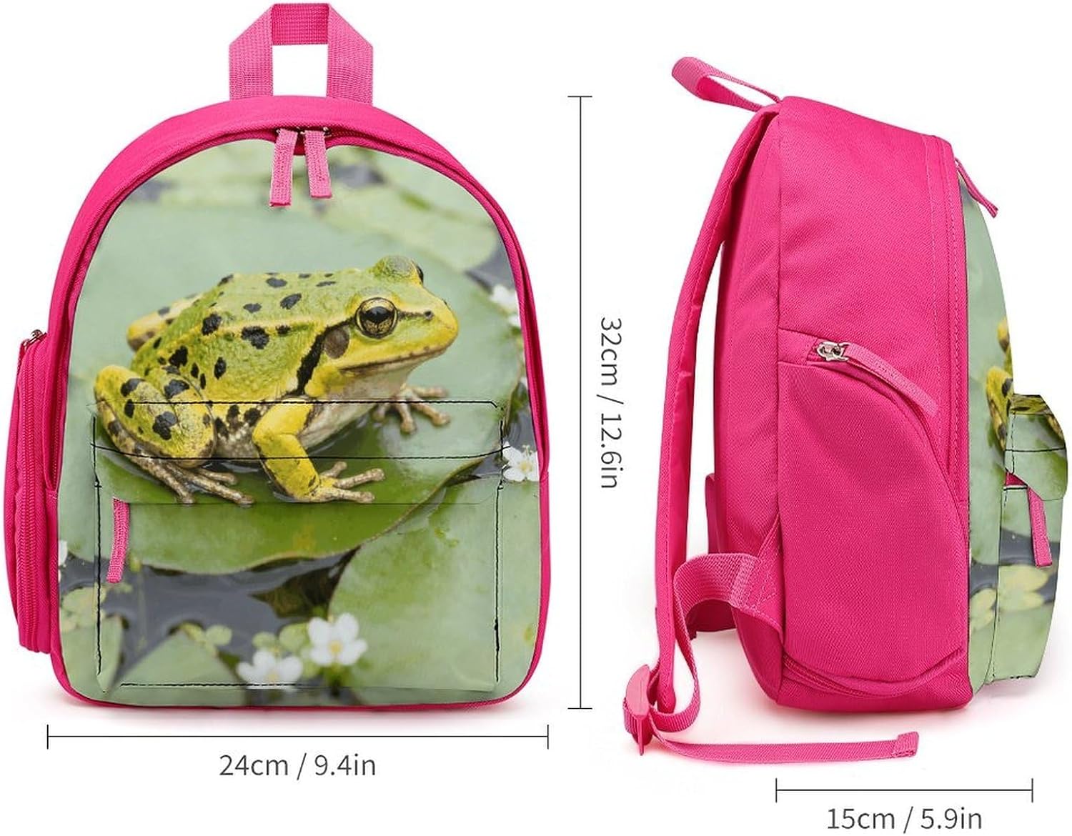Oriental Fire-bellied Toad Backpack 12.6 Inch Casual Daypack with Multi-Pockets BookBag for Daily Essentials image 2