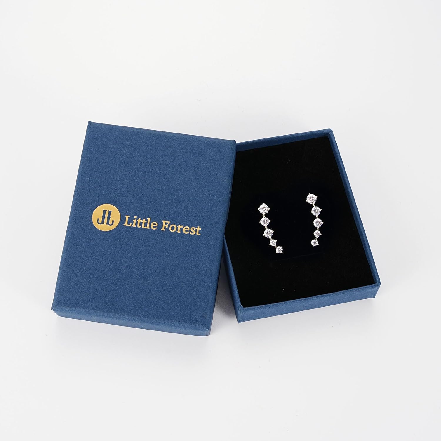 Moissanite Crawler Stud Earrings for Women 925 Sterling Silver D-E Color Moissanite Hypoallergenic Climber Earring for Sensitive Ears Dainty Jewelry Christmas Anniversary Birthday Gifts - Image 6