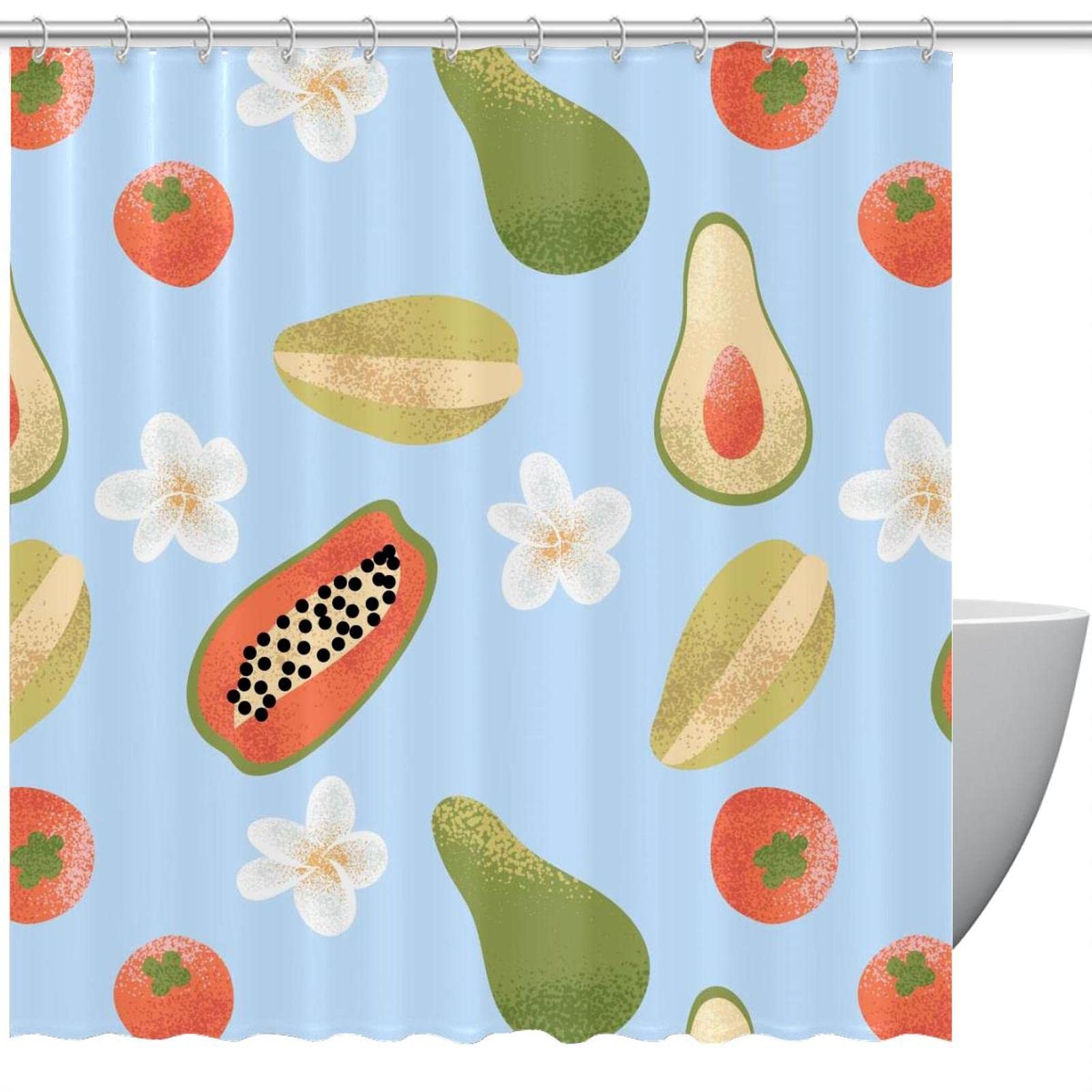 Tenda da doccia con fragole, per bagno, 152,4 x 183 cm, 168 x 183 cm, 183 x 183 cm