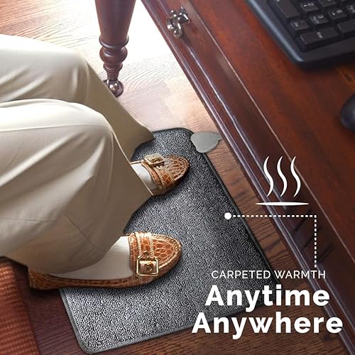Vista 2 de Cozy Toes - Tapete calentador de pies alfombrado, almohadilla térmica de 70 vatios para debajo del escritorio y más, por Cozy Products