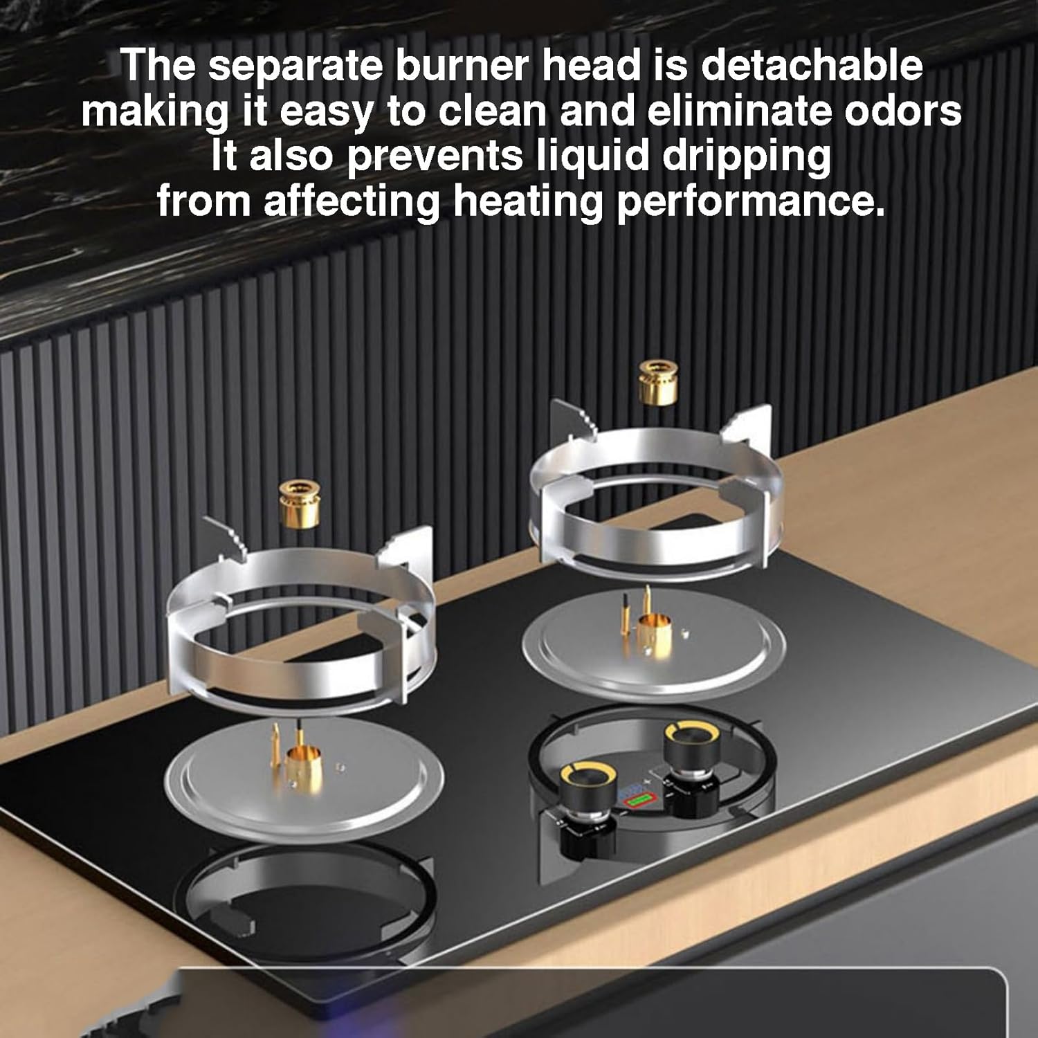 2 Burner Gas Stove,5.2KW High-Efficiency Wok,LPG/Natural High-Power,99-minute Independent Timer,with Flame Failure Protection(LPG)