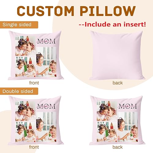 Miniatura 6 de Almohada personalizada con relleno, almohadas personalizadas con texto de imagen, impresión de doble cara  5 tamaños y 10 colores, almohada