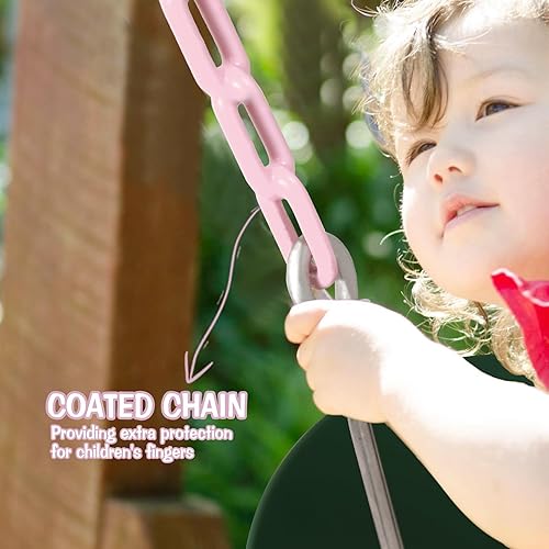 Miniatura 87 de RedSwing Asiento de columpio con respaldo alto para niños pequeños con cadenas recubiertas, asiento de columpio resistente para niños, para Columpio