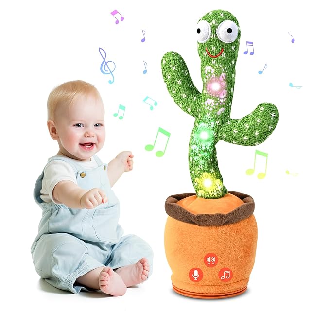 SANJOIN Cactus Baby Toy Talking Dancing Singing Adjustable Volume Baby Girl for 1 Year Old Infant Toys for