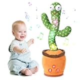 SANJOIN Cactus Baby Toy Talking Dancing Singing Adjustable Volume, Baby Girl for 1 Year Old, Infant Toys for 0-6 6-12 Months Easter Basket Stuffers