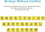 BOOGIIO Large Print Computer Keyboard, High Contrast USB Wired Keyboard with Oversized Print Letters for the Visually Impaired (Yellow+Black)