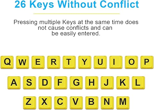 BOOGIIO Large Print Computer Keyboard, Wired USB High Contrast Keyboard with Oversized Print Letters for Visually Impaired Low Vision Individuals (Yellow+Black)