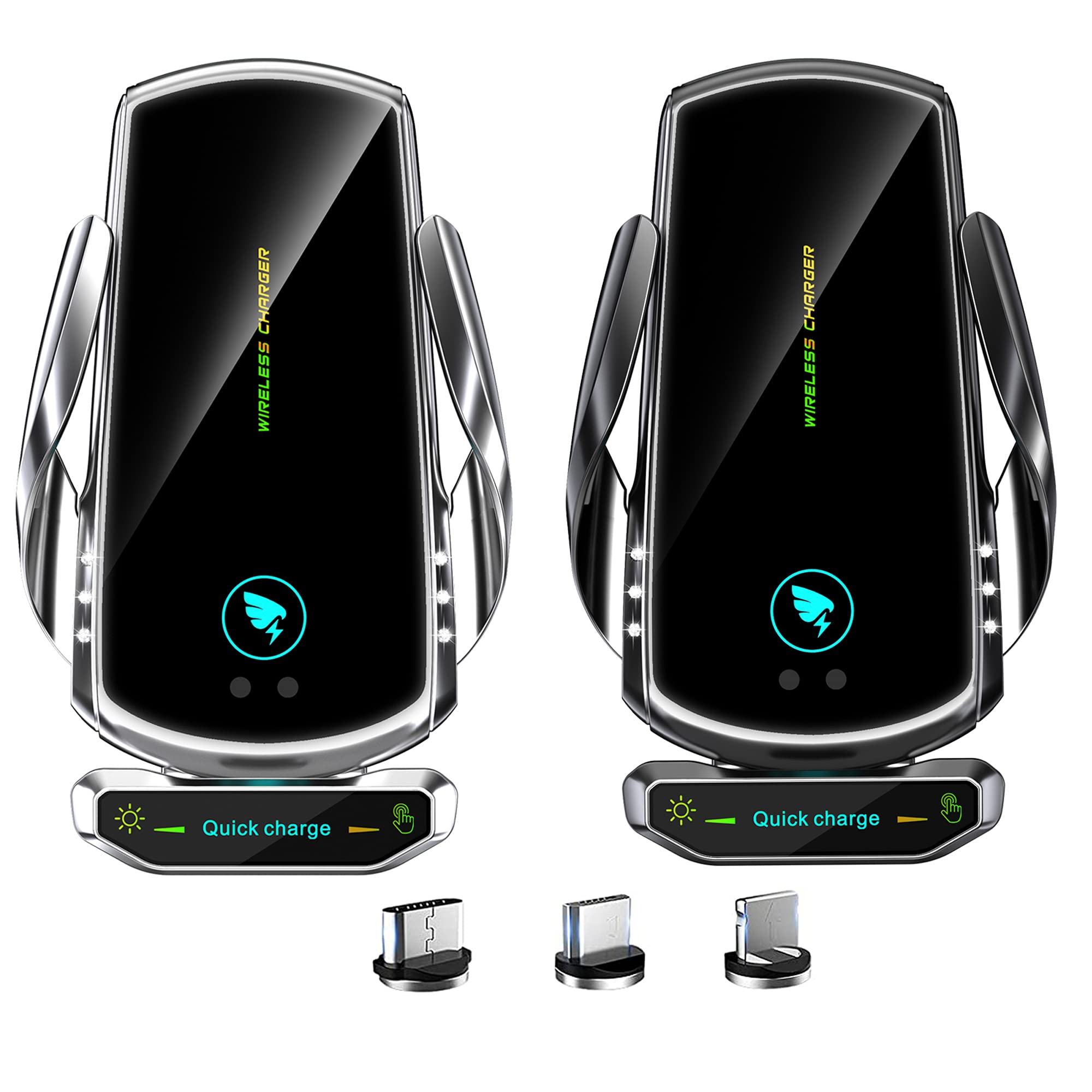 0011 15W Fast Wireless Car Charger - phone holder, Automatic Clamping, Air Vent mount, Car Gadget, Car accessories, Compatible with iPhone 13 Pro, 12 Max Mini/11/XS/XR Samsung S20/S10 note 20 -Black