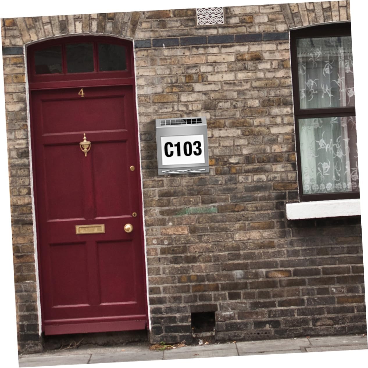 DOITOOL 1set Solar Doorplate Light Led Address Sign Energy Saving Solar Charging for Outdoor Use Design for Enhanced Visibility at Night