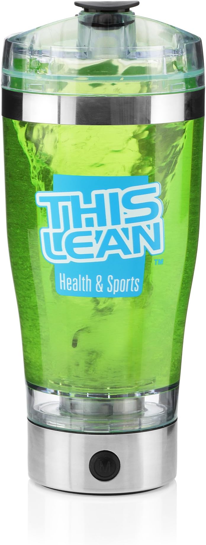 THIS LEAN Rechargeable Super Fast Vortex Mixer with Built-In 3048S Model 550mAh Battery. Electronic Mixer for Supplements & Protein. USB Lead Included. BPA Free Water Tight Shaker Bottle.