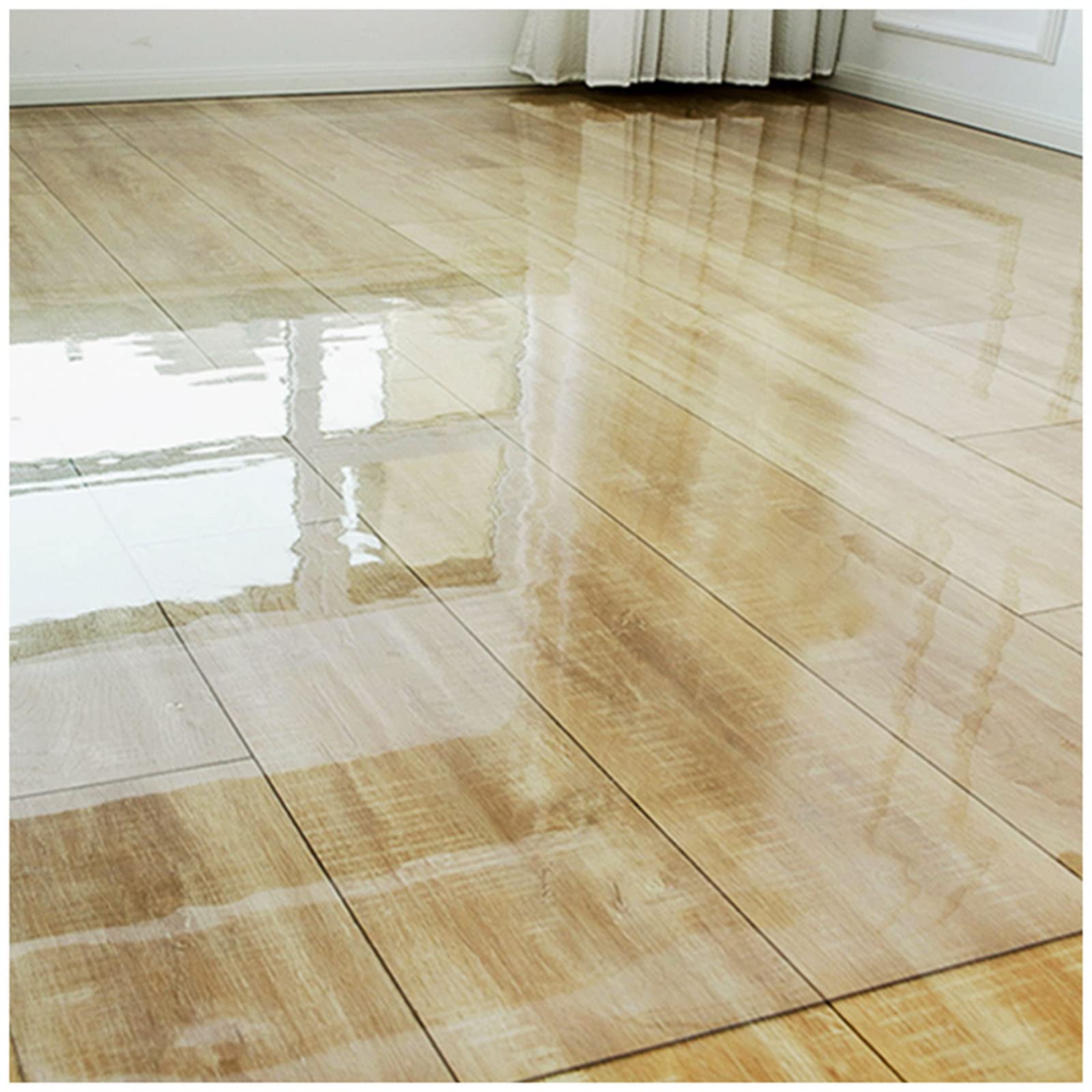 Tapete transparente para silla, 90 x 120 cm, protector de suelo de PVC antideslizante para madera dura y alfombra, tapete transparente para escritorio de oficina, ideal para uso en casa y juegos (39.4
