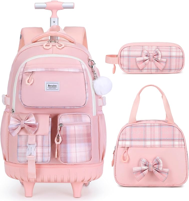 Rolling Backpack for Girls, Roller Backpack with Wheels