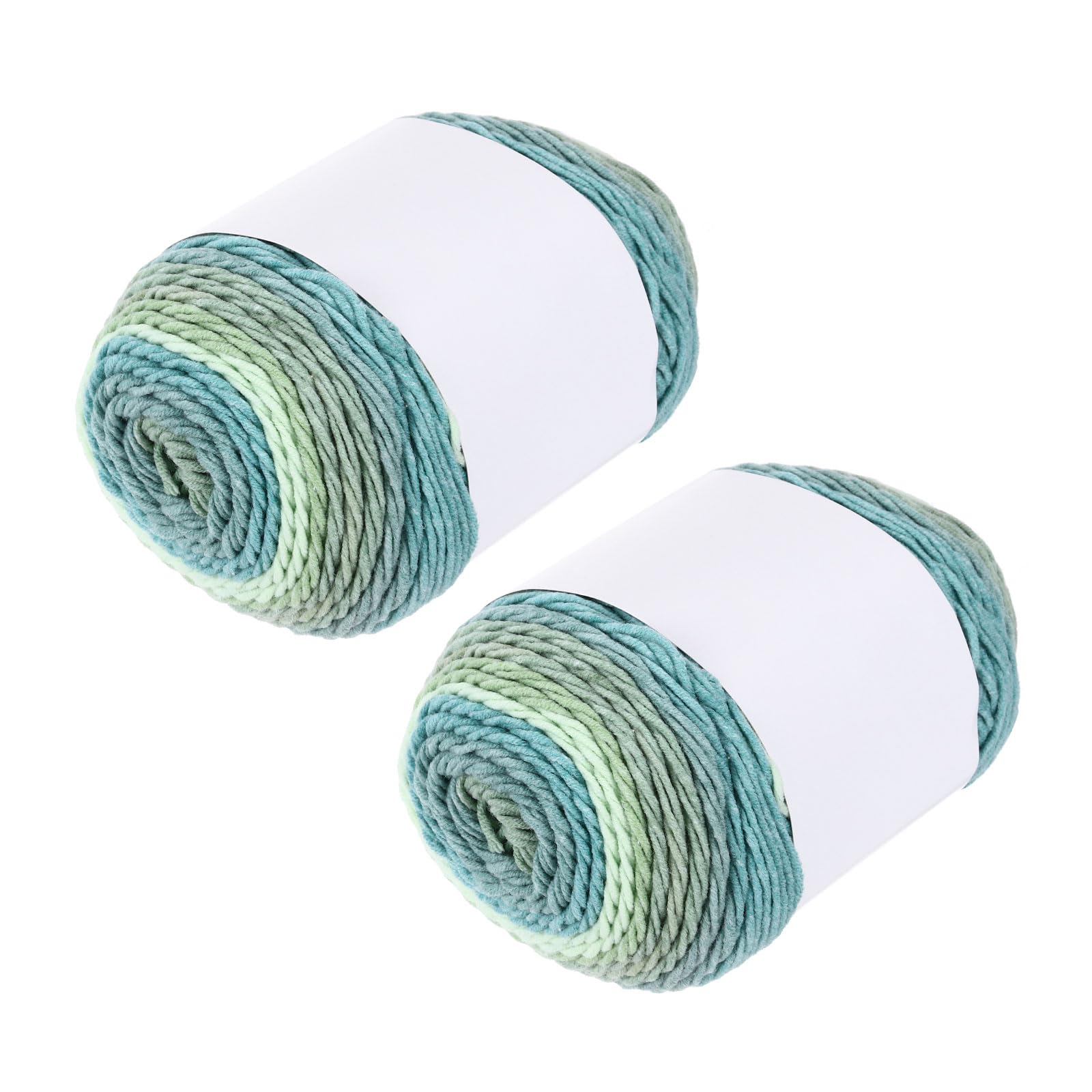 Hilo para ganchillo de 5 capas que no se enreda, ovillo suave beige, verde y azul de 422 yd