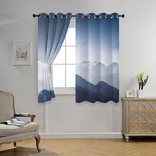 Miniatura 2 de Cortina para Dividir Habitacion - Cortina para puerta térmica corta con ojales, tela acústica de 72 pulgadas de ancho por 72 pulgadas de largo, 2