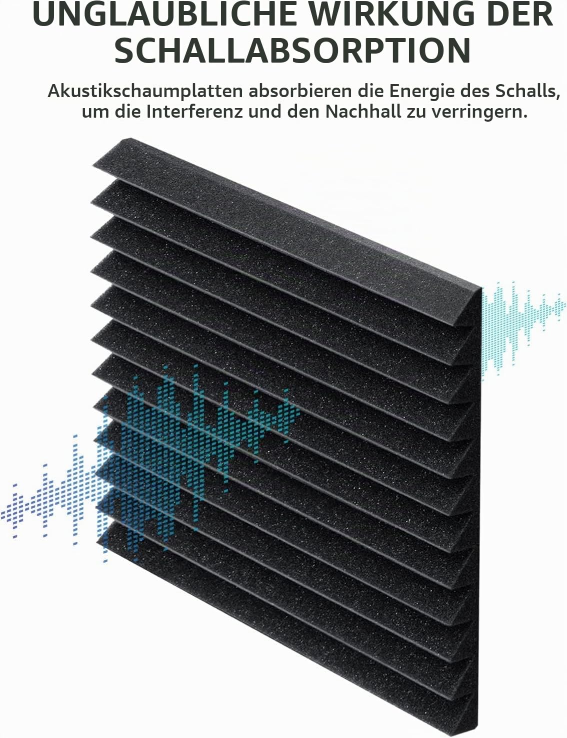 Akustikschaumstoff, 36 Stück Noppenschaumstoff mit Selbstklebender Rückseite, Akustik Platten Akustikschaumstoff Schall Dämmung für Tonstudio, Arbeitszimmer, Partykeller, Heimstudio-30x30x2.5cm